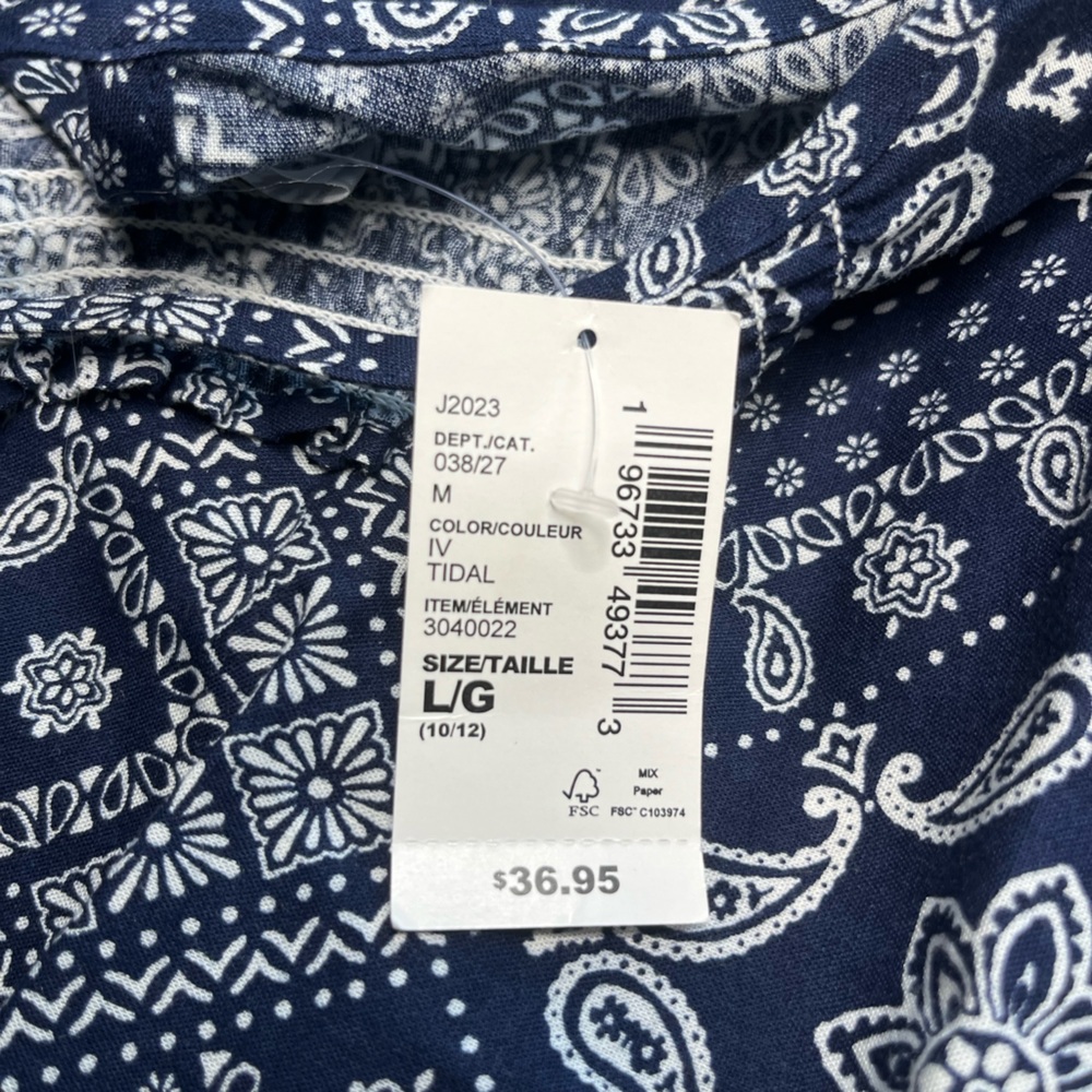 The Children’s Place Blue Bandana Ruffle Dress Girls Size Large NWT - Picture 9 of 9